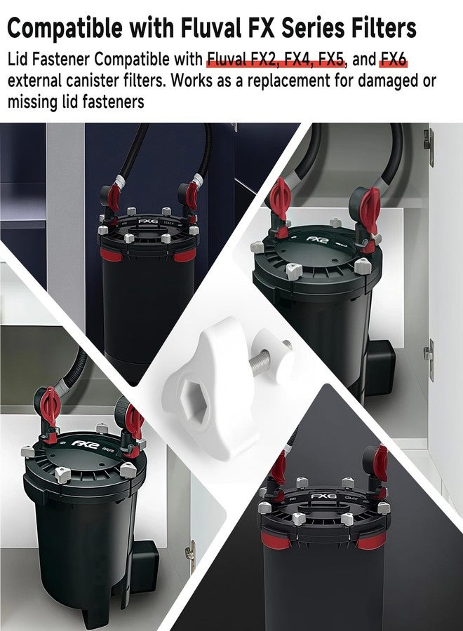 SRIAOO (6-Pack for Replacement Part Lid Fastener Compatible with Fluval FX2 FX4 FX5 FX6 External Canister Filters Locking Clamps for Filter Lid Attachment - Image 3